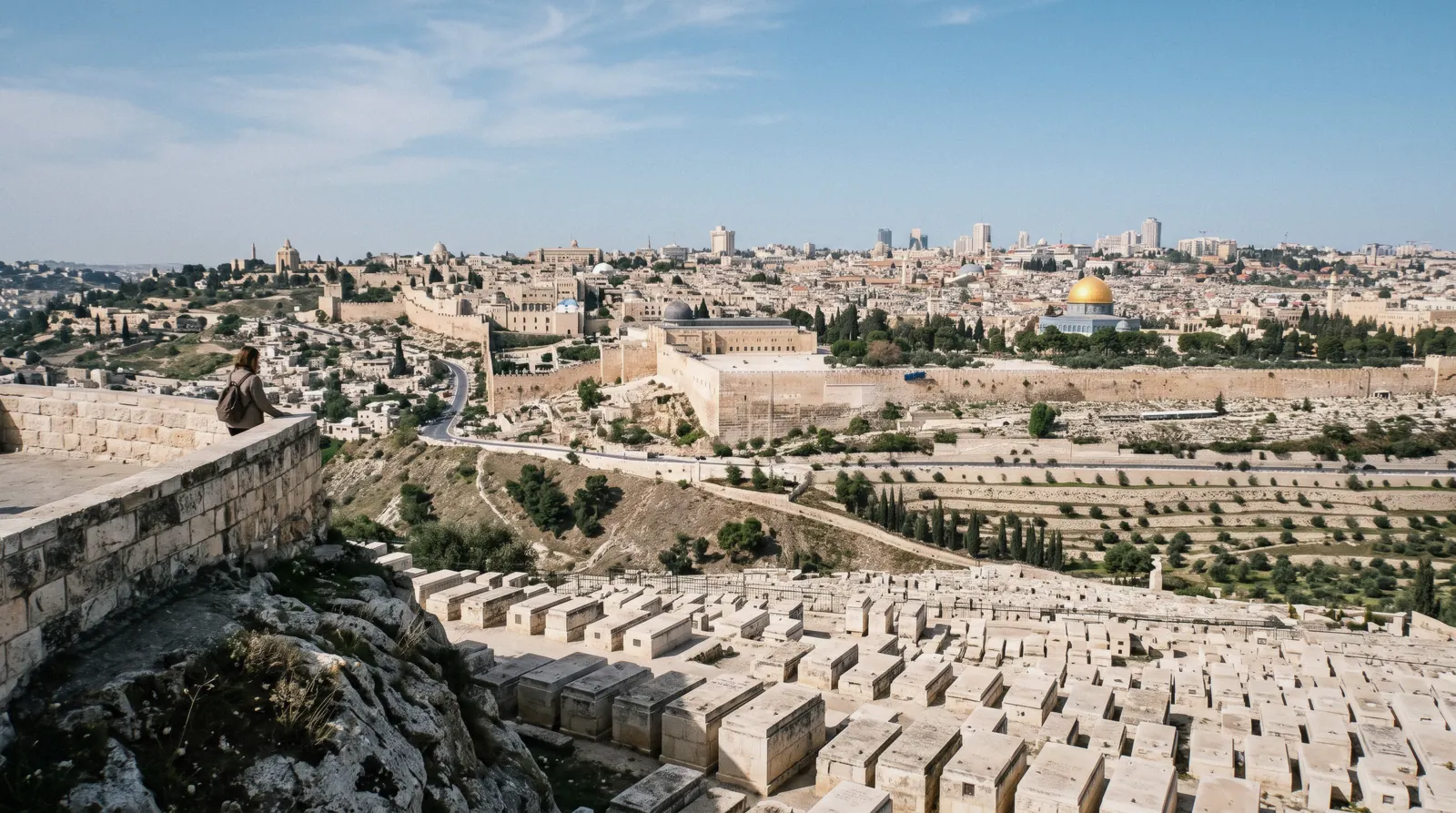 The Old City seen from the Mount of Olives, on Jerusalem tours